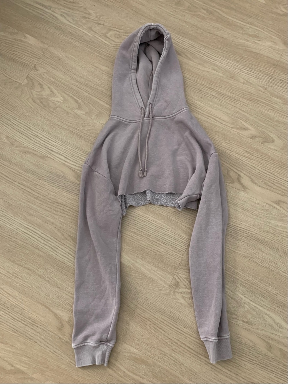 Forever 21 Cropped Hoodie Sweatshirt - Dusty Mauve